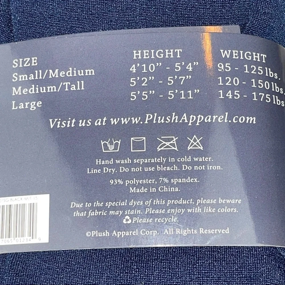 Revolve Plush Fleece Lined Tights Full Foot Navy M